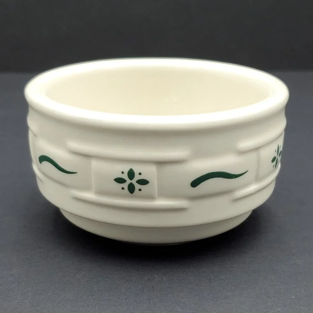 Longaberger Woven Traditions Heritage Green Stackable Custard Cups Ramekins